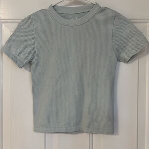 Hippie Rose Light Blue Ribbed Tee
